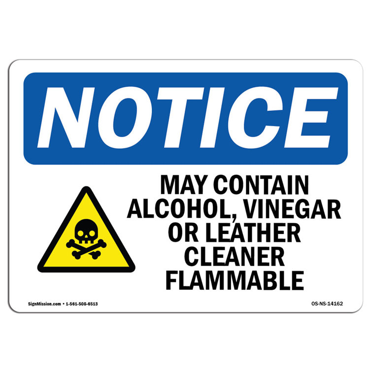 SignMission May Contain Alcohol Vinegar Sign Wayfair